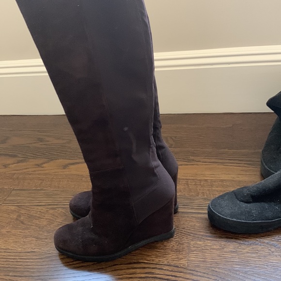 Knee high suede wedge boots - Picture 4 of 6